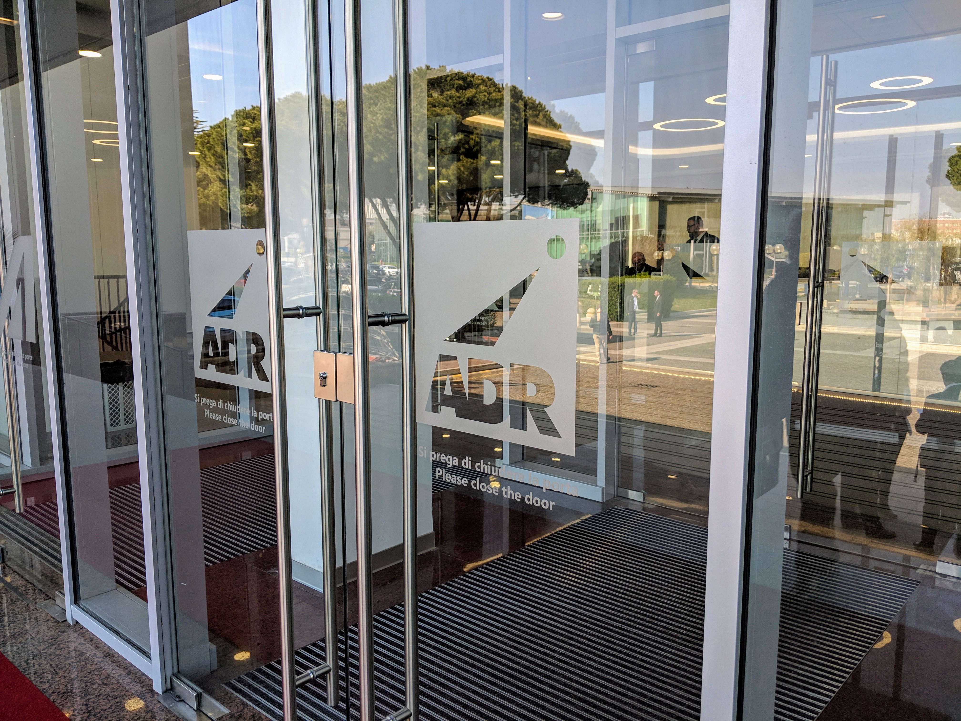 Ingresso sede ADR, società di gestione degli scali romani