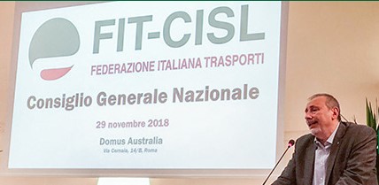 Salvatore Pellecchia segretario generale Fit-Cisl eletto il 29 novembre 2018 a Roma
