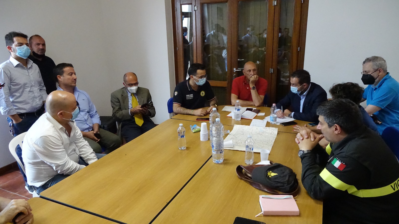 Regione Sardegna: riunione tra l'assessore Ambiente Gianni Lampis ed i sindaci comuni interessati dagli incendi dopo sopralluogo zone colpite dai roghi nel luglio 2021