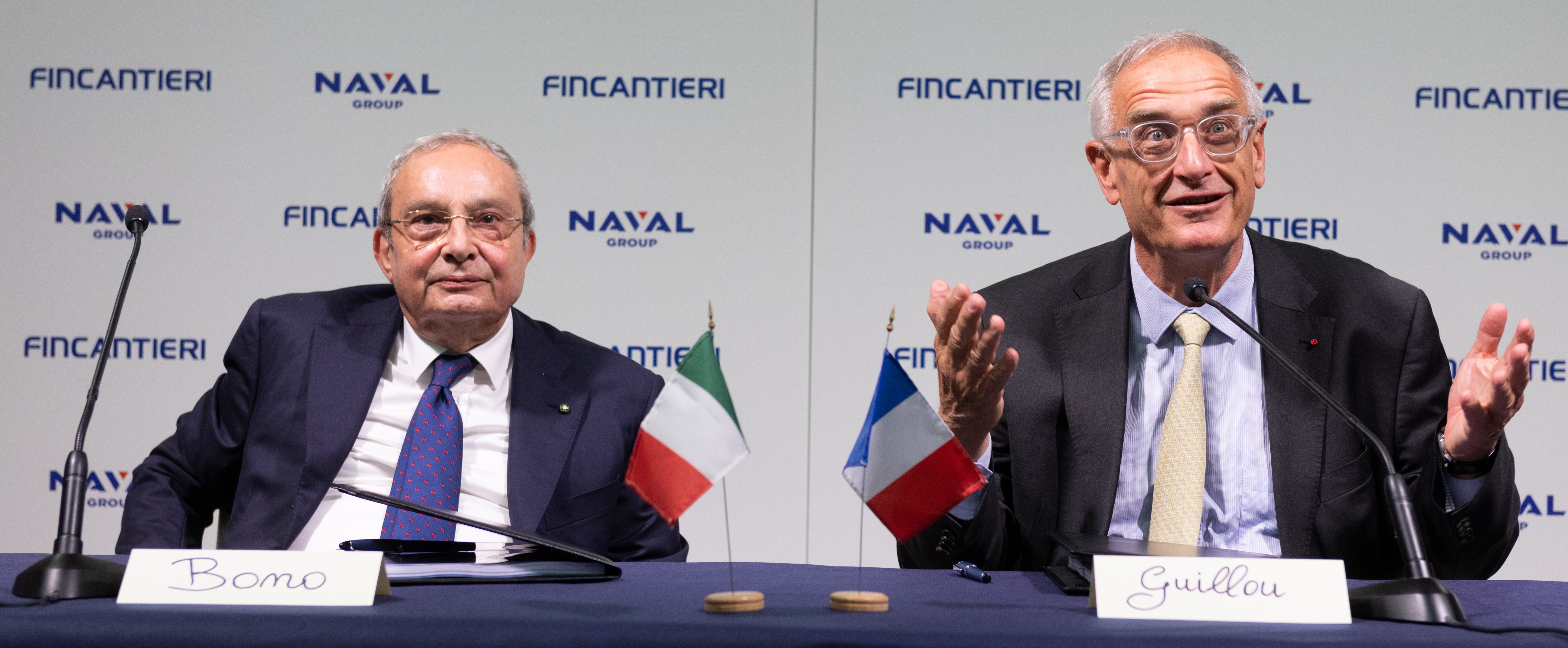 Fincantieri-Naval Group: ceo Giuseppe Bono ed ad Hervé Guillou svelano nome jv a Genova il 30 ottobre 2019