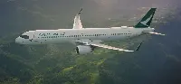 A-321neo airplane with Cathay Pacific livery