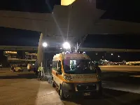 C-130 with ambulance on board to save a baby (photo by AMI)