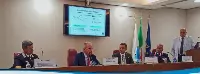 Enac-Ifsc: Pierluigi Di Palma, presidente Ente nazionale aviazione civile, Lorenzo Mezzadri presidente Ifsc durante la 114esima assemblea dell'Italian Flight Safety Committee svoltasi il 28 settembre 2023 presso la sede dell'Ente a Roma