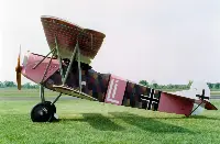 Un aereo militare Fokker D-VII in una foto d'archivio
