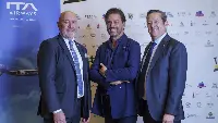 From left: Massimo Allegri, Regional Manager Americas ITA Airways; Giovanni Perosino, Chief Marketing Officer ITA Airways; Roberto Cuesta, Country Manager USA & Canada ITA Airways