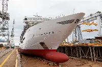 Fincantieri, stabilimento di Monfalcone 30 maggio 2022, varo di Explora I, prima delle quattro navi da crociera di lusso ordinate al gruppo cantieristico italiano