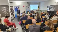 Conferenza stampa di presentazione di Aeroitalia sullo scalo umbro svoltasi presso il Museo della ceramica a Deruta