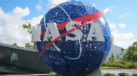 Logo of NASA at "Kennedy Space Center" at Cape Canaveral, Florida