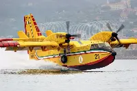 CL-415 airplane during a firefighting operation