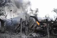 An image of the bombing in Ukraine