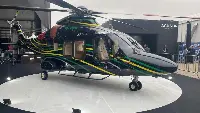 Elicottero Agusta esposto al salone "Labace 2022" dal 9 all'11 agosto in Brasile
