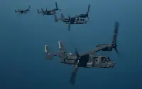 V-22 Osprey aircraft in flight