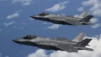 Two Lockheed Martin F-35A aircraft during flight