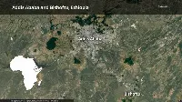 Area where an Ethiopian Air Force aircraft has crashed today