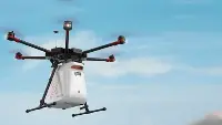 Drone utilizzato per trasporto di farmaci, sangue e generi biomedicali