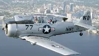 A North American T-6 Texan military aircraft from the 1930s