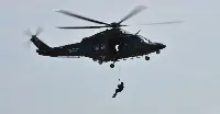 Helicopter of the Italian Air Force (AMI) during a Sar operation Search and Rescue