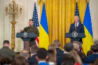 Meeting in Washington between Ukrainian President Volodymyr Zelensky and U.S. President Joe Biden