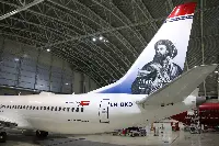 B-737 MAX 8 airplane of Norwegian with Marco Polo image