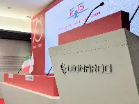 Photo of Leonardo stand during "Farnborough Airshow 2018" (July 17, 2018)