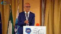 Francesco Alfonsi riconfermato all'unanimità alla guida di Ugl Ta durante il suo intervento al 4° Congresso nazionale Federazione trasporto aereo svoltosi a Roma il 26 settembre 2023