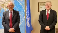 The President of the ICAO Council, Salvatore Sciacchitano (left), with the Secretary General of ICAO, Juan Carlos Salazar