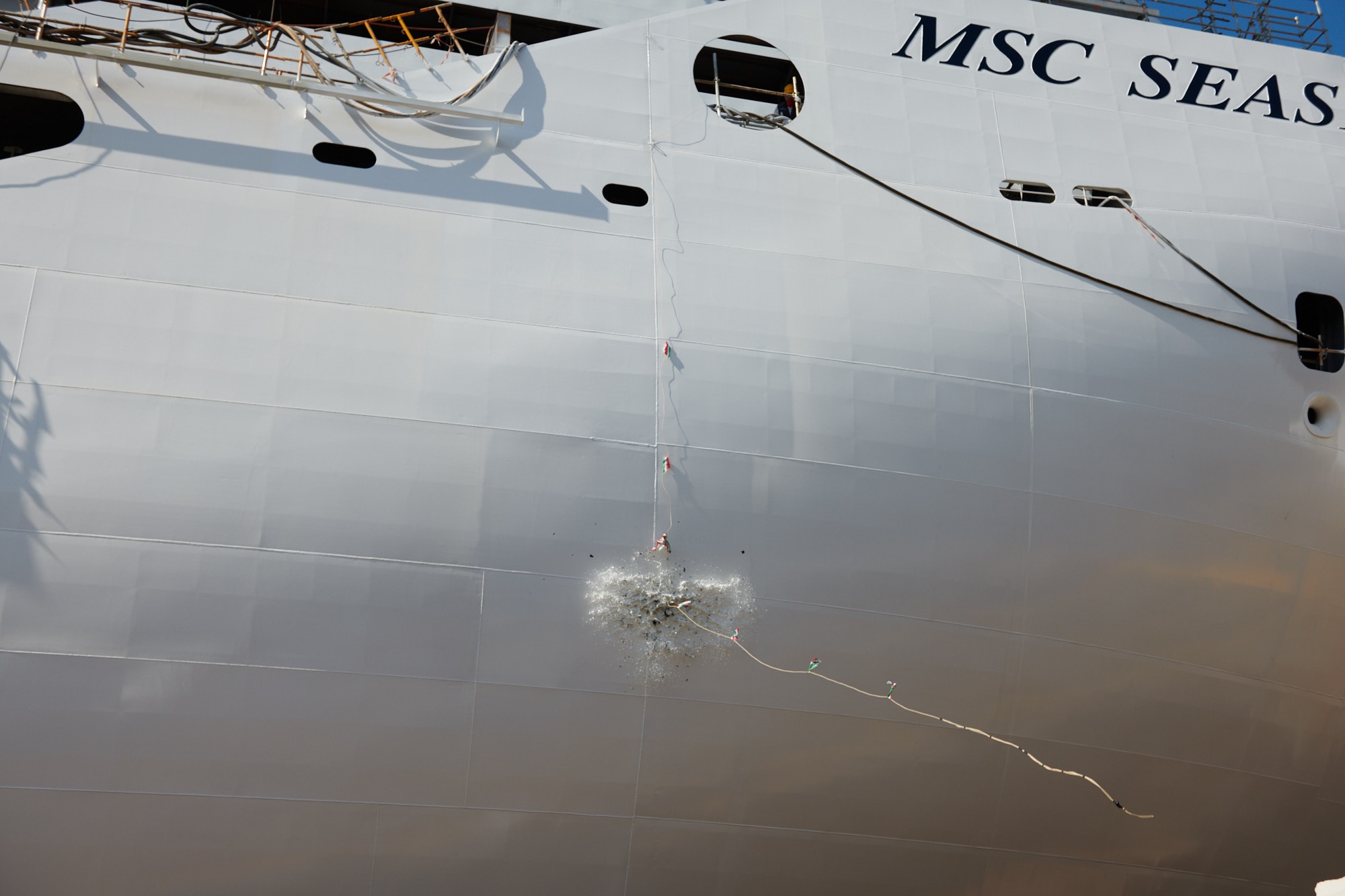 Monfalcone (Gorizia), 20 agosto 2020, Msc Crociere e Fincantieri: float out di Msc Seashore