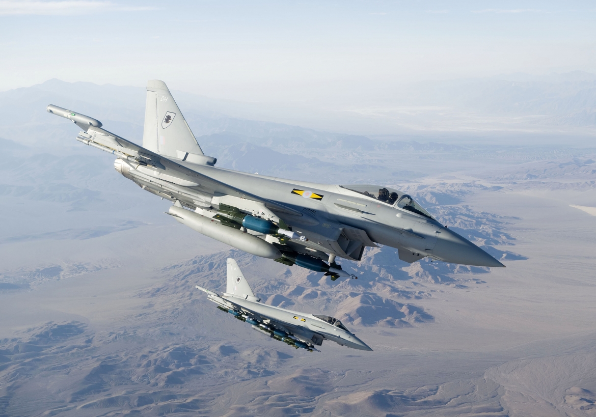Eurofighter Typhoon dell'11° squadrone dell'aeronautica britannica (Raf)