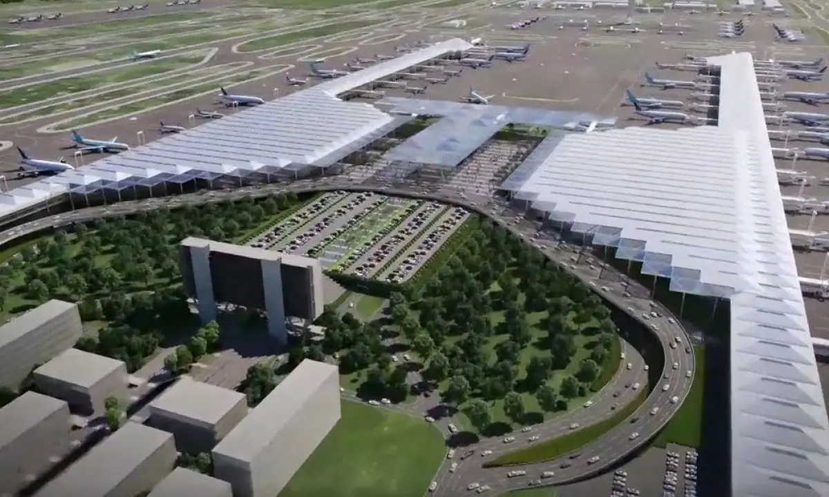 Rendering of the new international airport "Felipe Angeles" of Mexico City