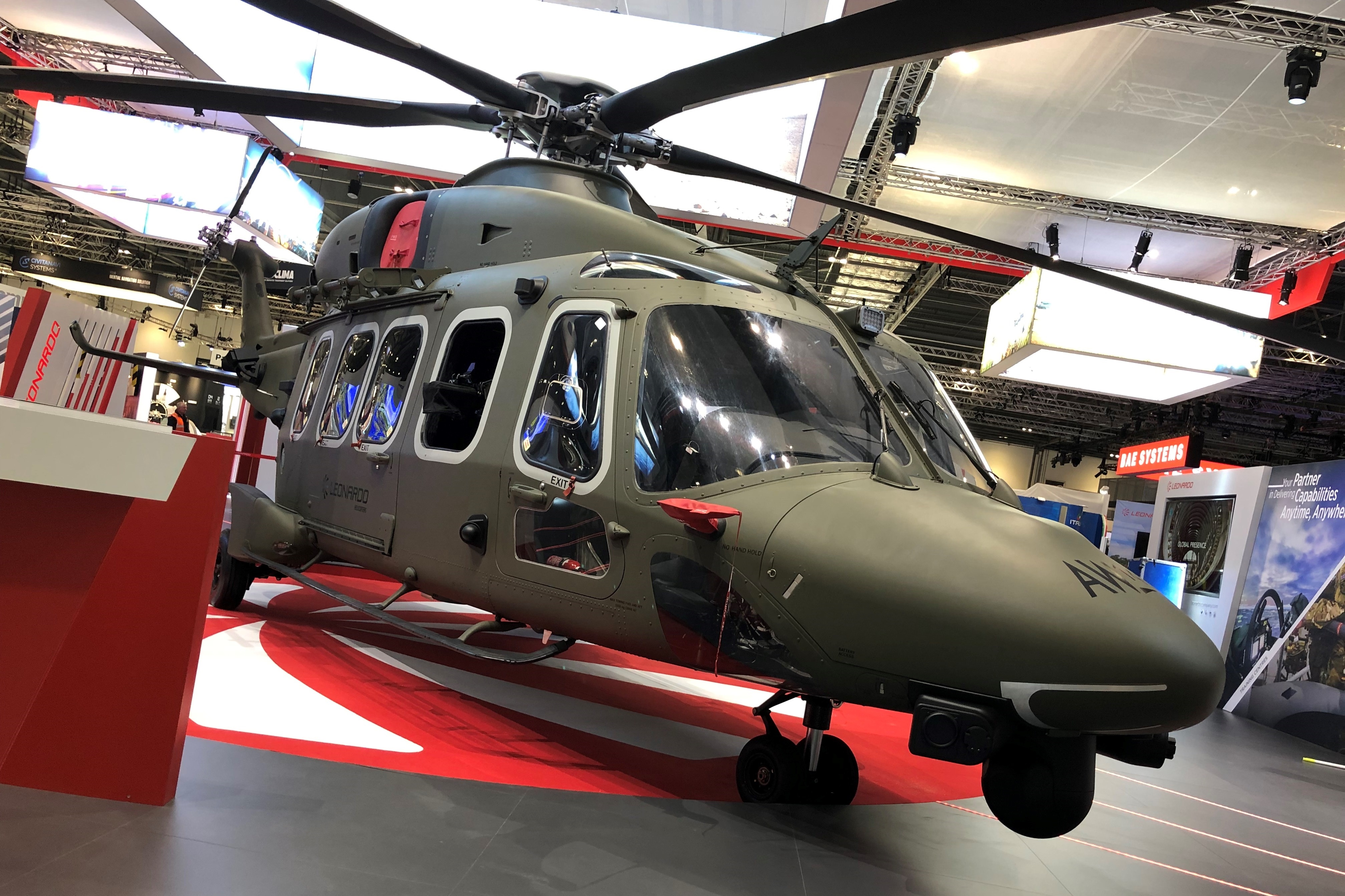 AW-149 helicopter by Leonardo at the "DSEI 2019" exhibition in London (September 10-13)