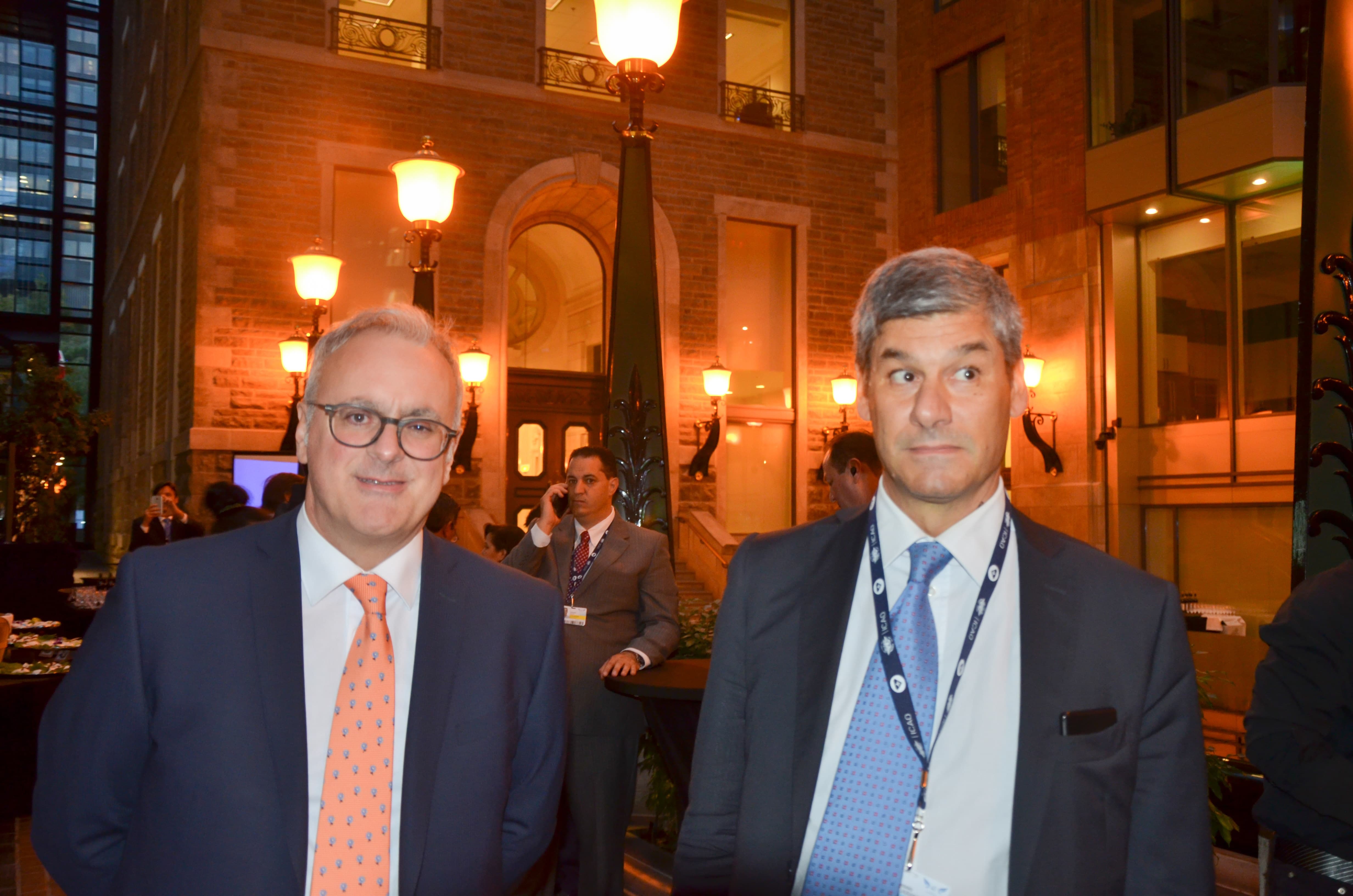 From left to right: ENAC President, Nicola Zaccheo and director general Alessio Quaranta at the promotional initiative of Italy on September 25 in Montreal for the 40th general assembly of ICAO (September 24-October 4, 2019)