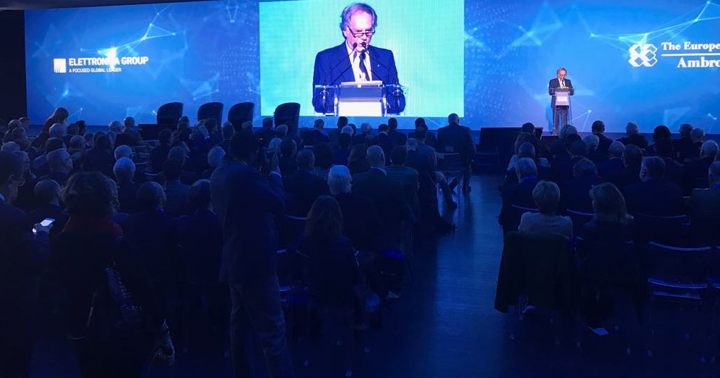 Enzo Benigni, presidente ed ad di Elettronica Group nel corso del convegno Ambrosetti-Elettronica "Geopolitica del digitale" del 14 novembre 2018 a Roma