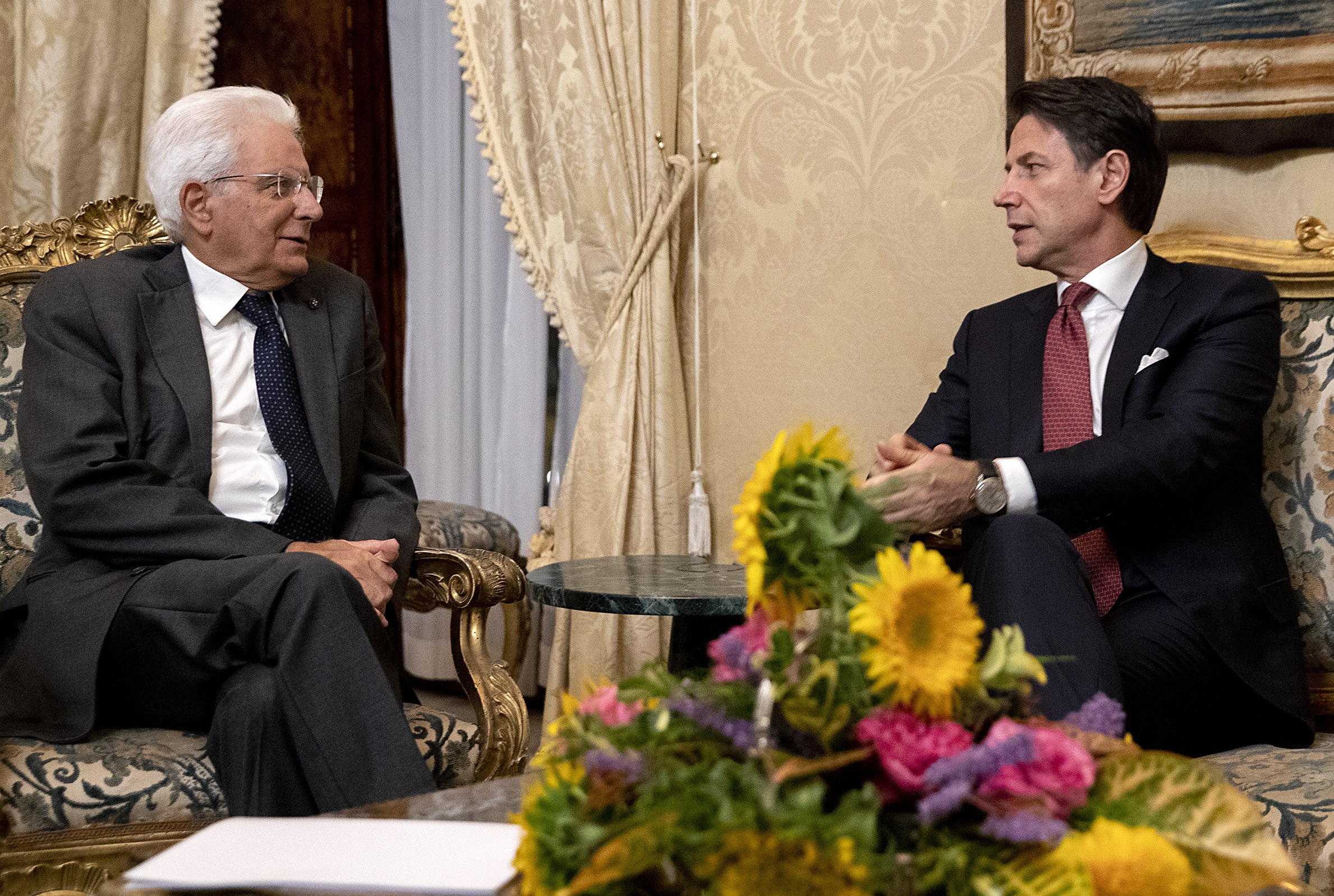 Palazzo del Quirinale 20/08/2019 Il presidente della Repubblica Sergio Mattarella a colloquio con il presidente del Consiglio Giuseppe Conte