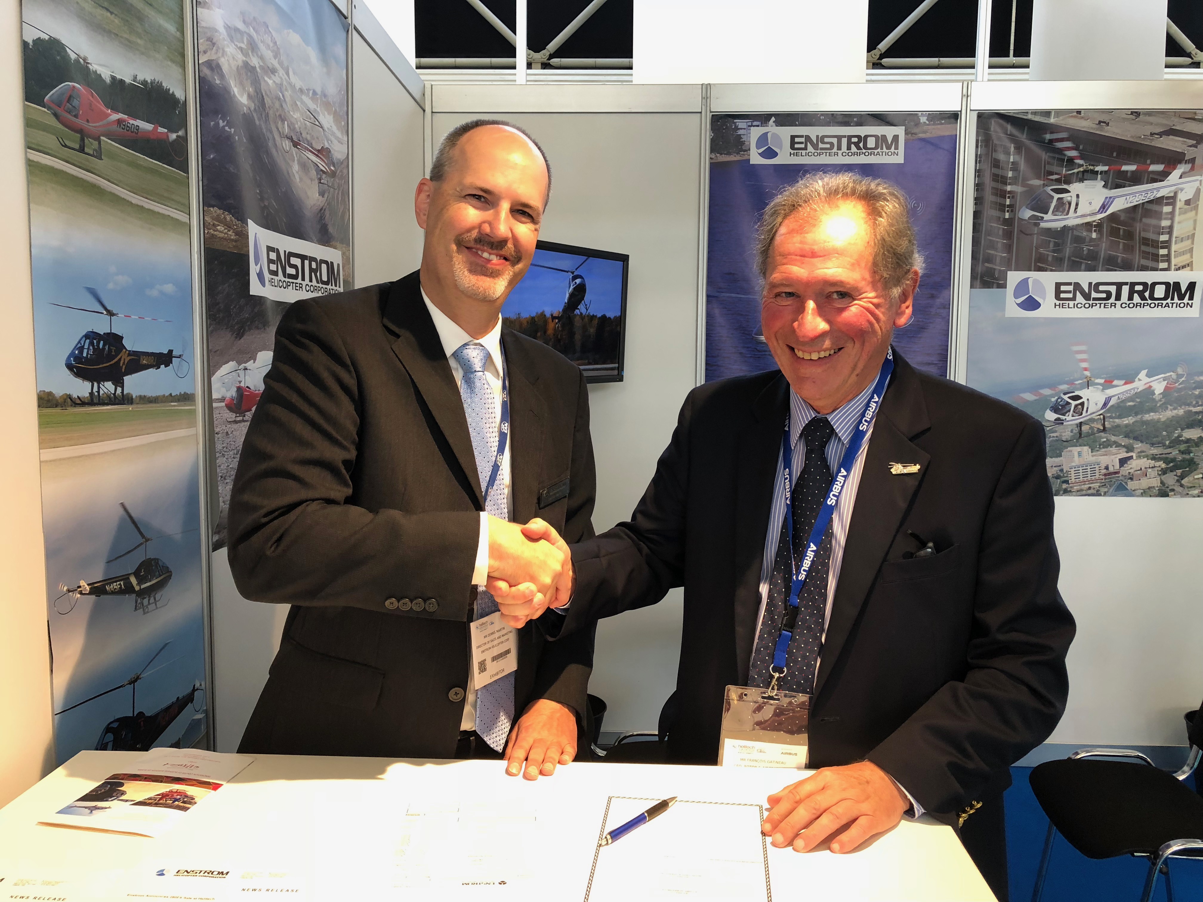 Signing ceremony between Enstrom Helicopter with Rotor & Aircraft Sarl at "Helitech International" (October 16-18 in Amsterdam)