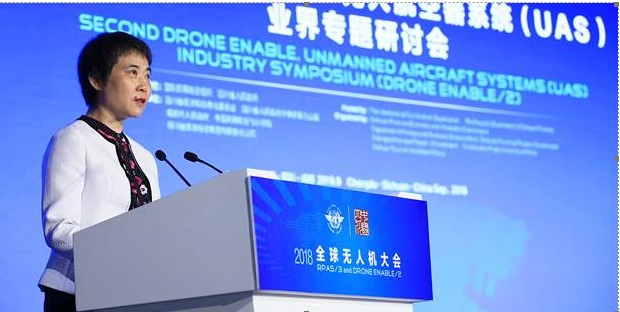 ICAO Secretary General Fang Liu during the opening ceremonies for ICAO’s 2nd ‘DRONE ENABLE’ UAS Industry Symposium in Chengdu, China