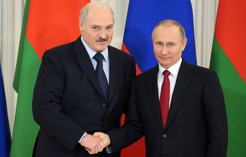 Il presidente della Bielorussia, Aleksandr Lukashenko, e quello russo Vladimir Putin