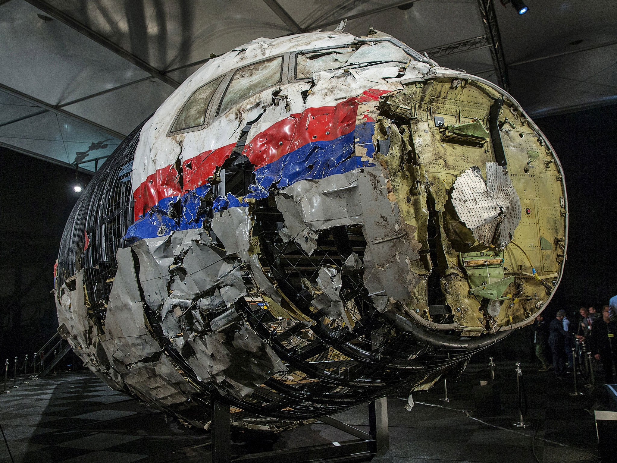 Muso dell'aereo Boeing B-777/200ER di Malaysia Airlines abbattuto da un missile in Ucraina