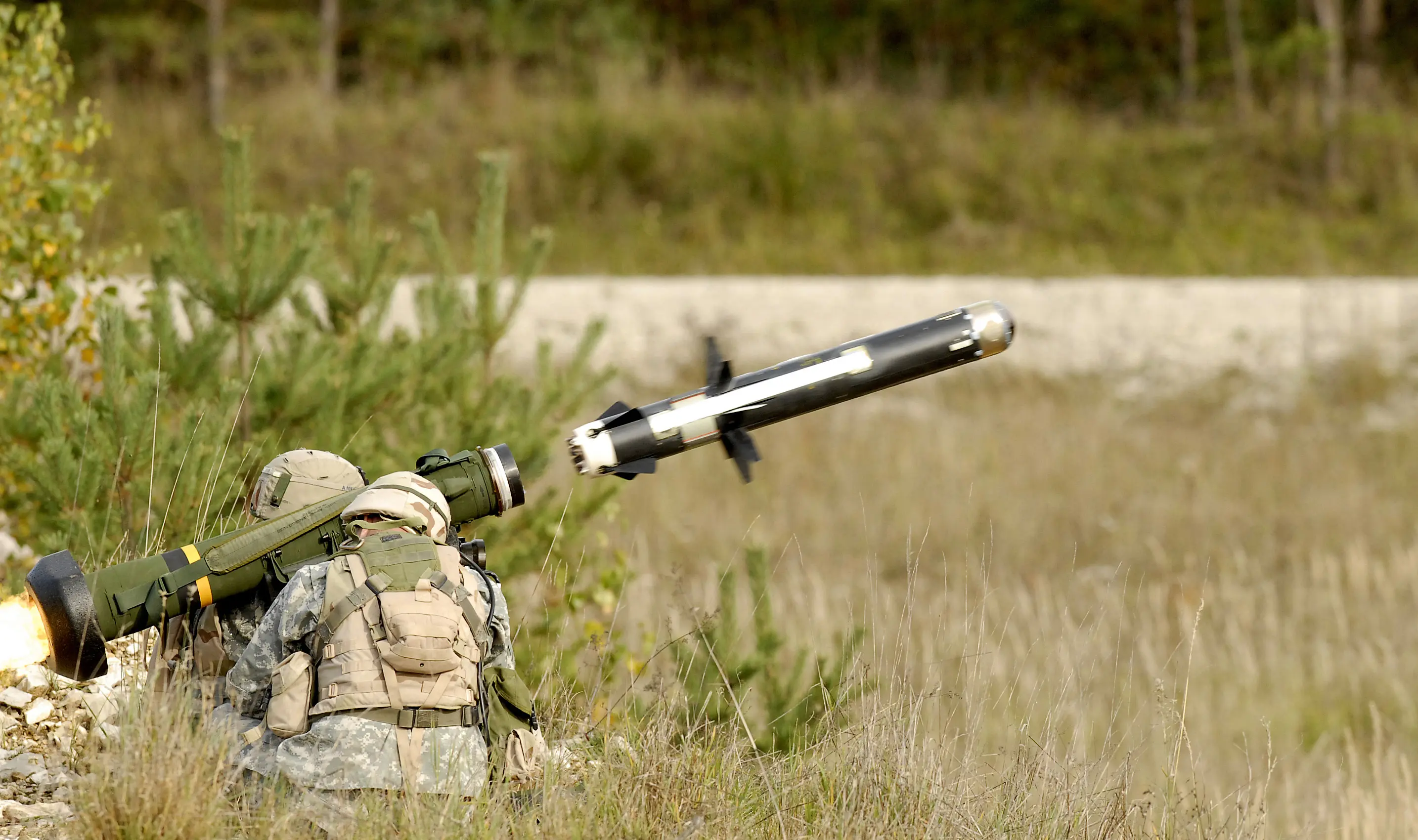 An FGM-148 Javelin rocket launcher manufactured by the U.S.-based Lockheed Martin