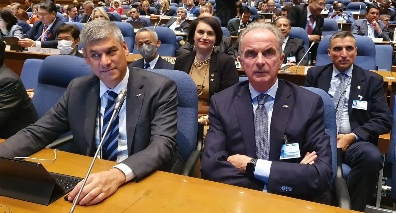 Enac. Da sinistra: Alessio Quaranta (direttore generale) e Pierluigi Di Palma (presidente) alla 41esima assemblea Icao a Montreal dal 27 settembre al 7 ottobre 2022
