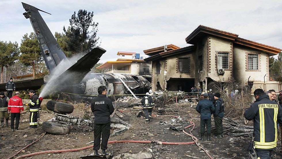 Wreck of Boeing B-707 of Iranian Air Force that crashed today (14/01/2019) during landing