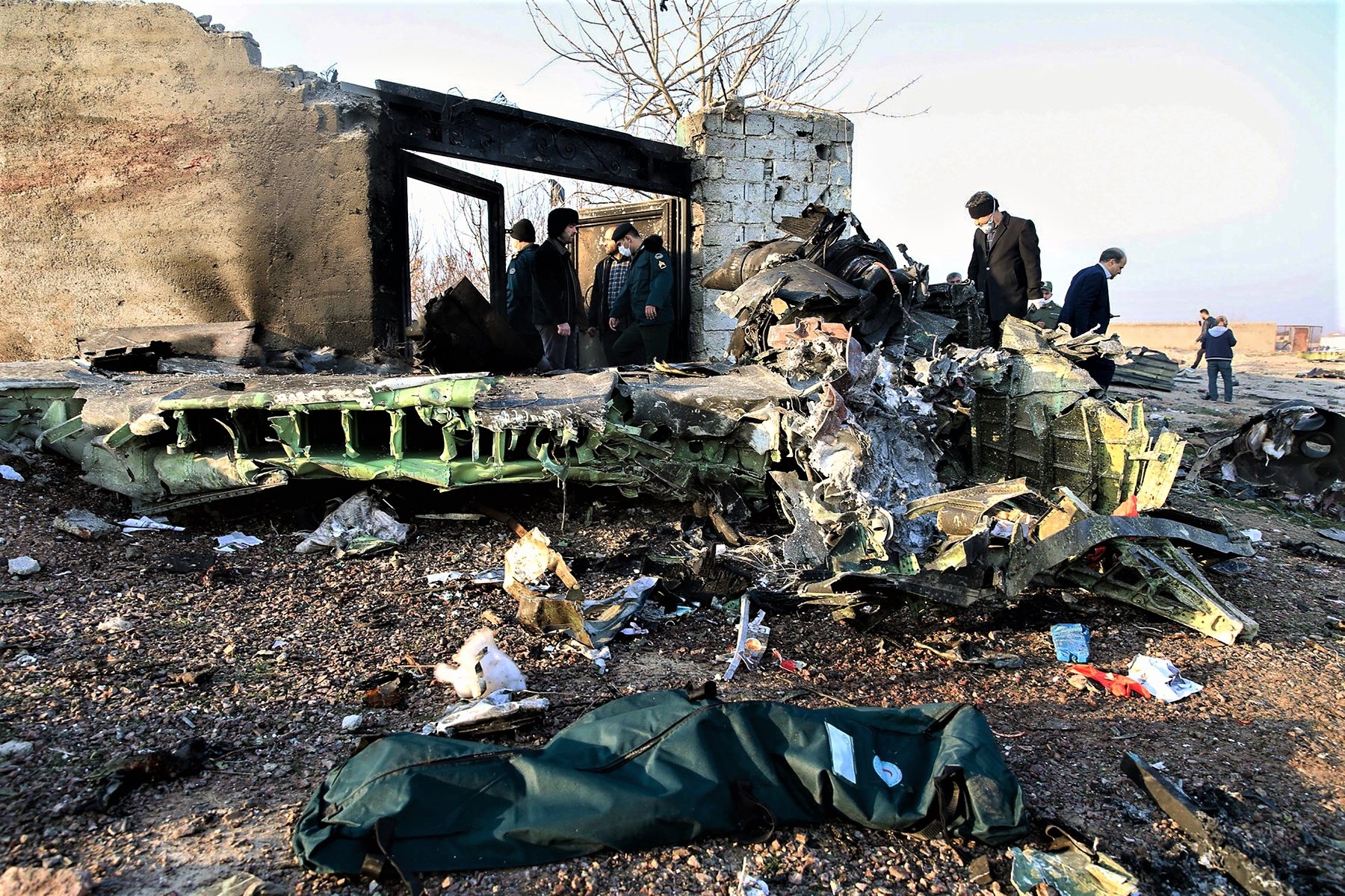 Parts of wreckage of the B-737/800 airplane of Ukraine Airlines crashed on January 8, 2020 near Tehran, Iran, killing all people on board