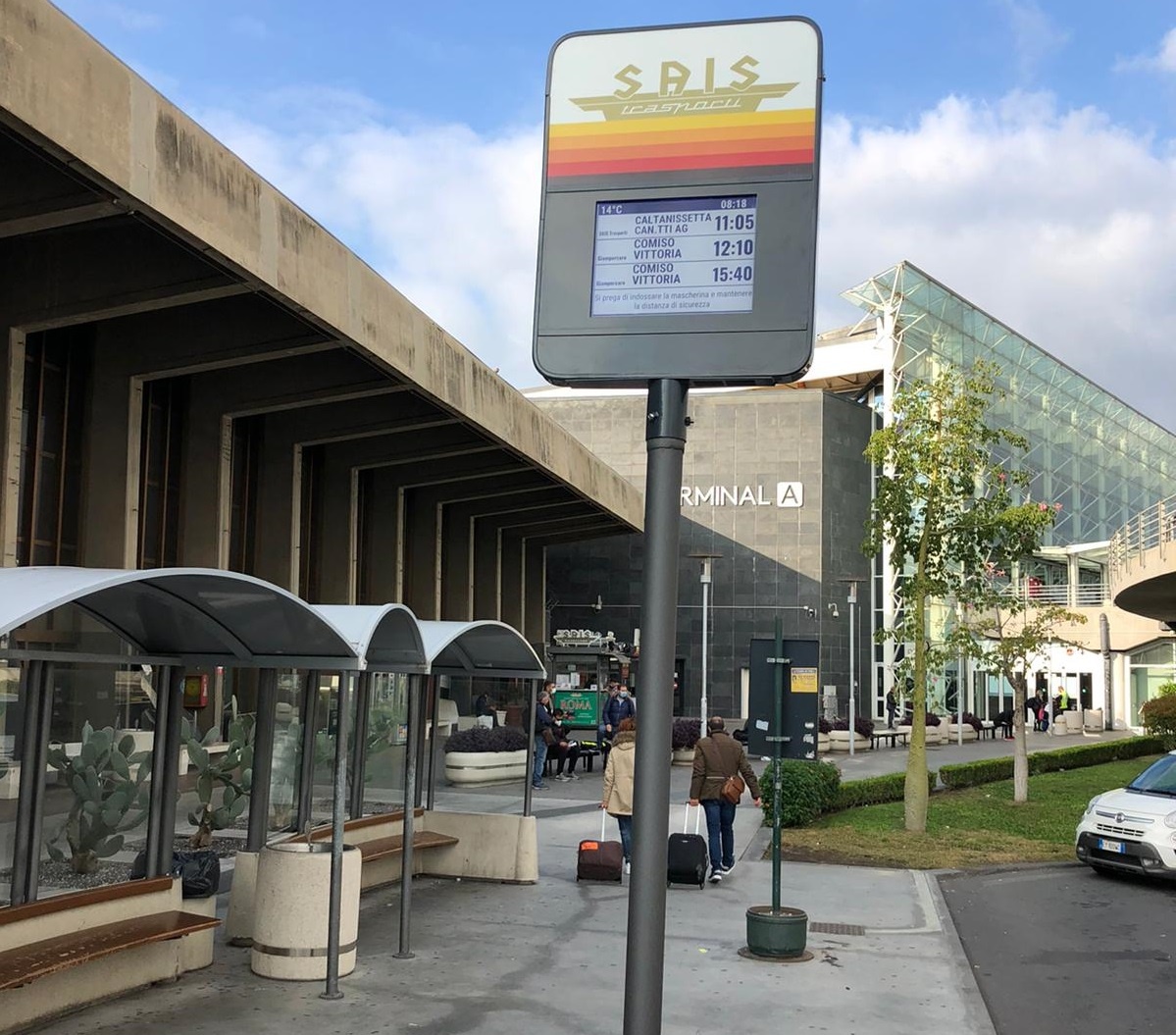 Palina Sais Trasporti installata all'aeroporto di Catania per le linee extraurbane
