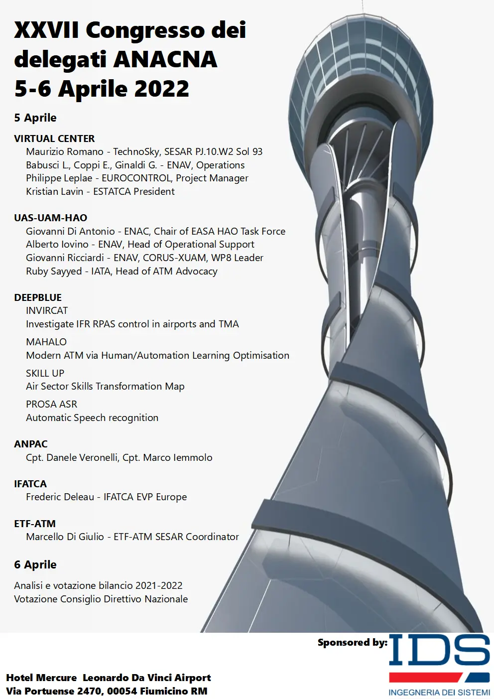 Locandina evento "XXVII congresso dei delegati Anacna" del 5 e 6 aprile 2022