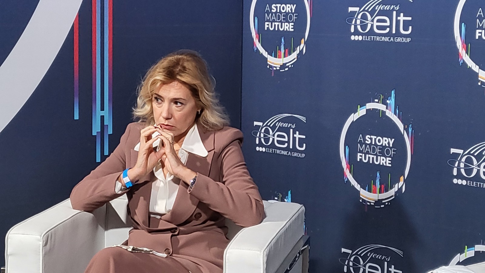 Domitilla Benigni, ad e ceo di Elettronica all’evento “Elt 70 - A story made of future” svoltosi a Roma il 12 ottobre 2021