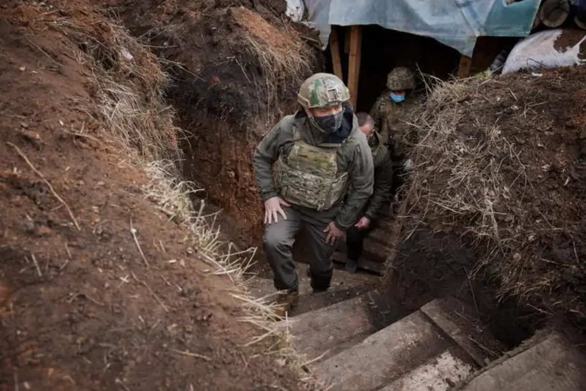 Trenches in Ukrainian territory