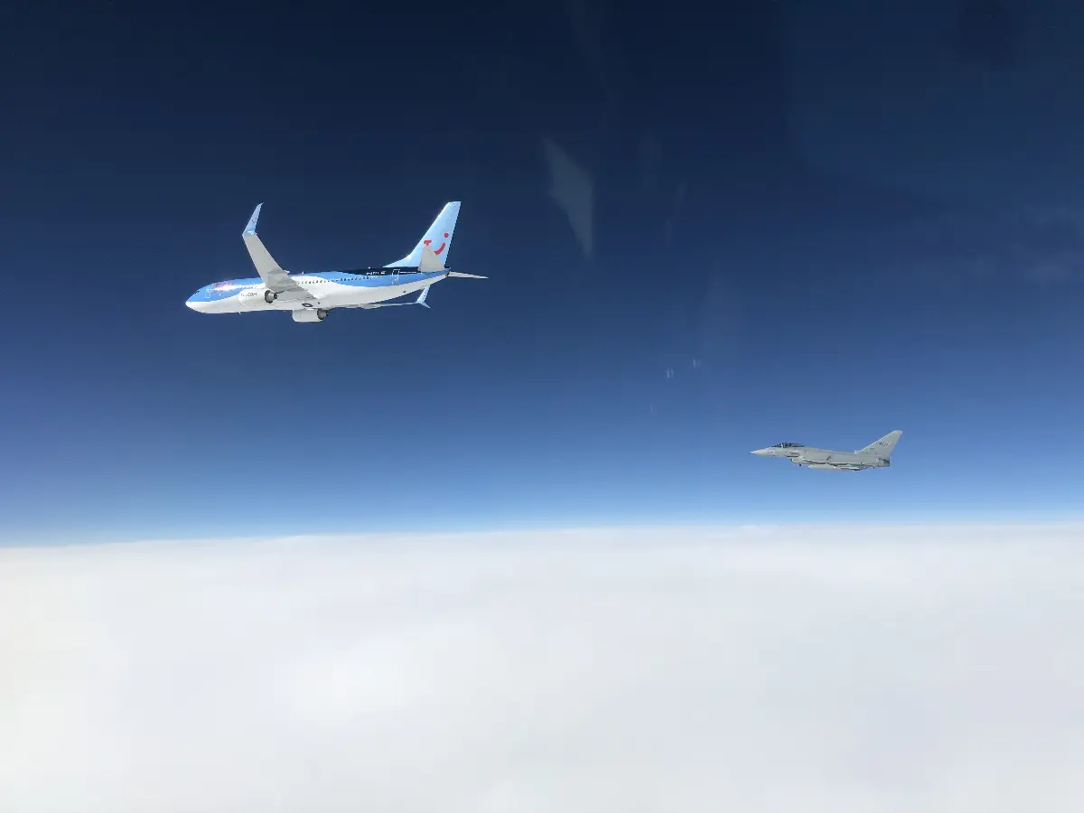 Eurofighter AMI intercetta aereo Tui Fly in volo sui cieli del Montenegro, "scramble" avvenuto il 9 aprilre 2019