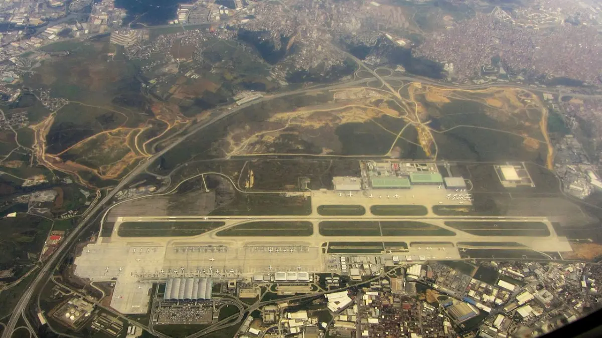 Vista aerea dell'aeroporto "Sabiha Gökçen" di Instanbul