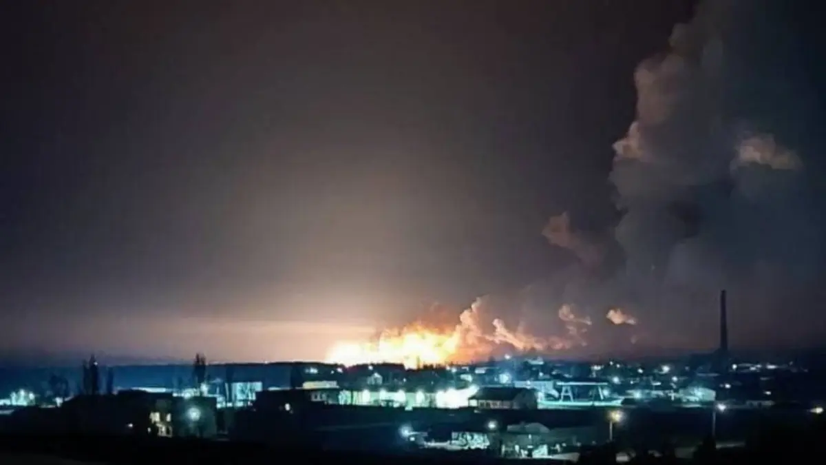 An image of bombing on Kiev