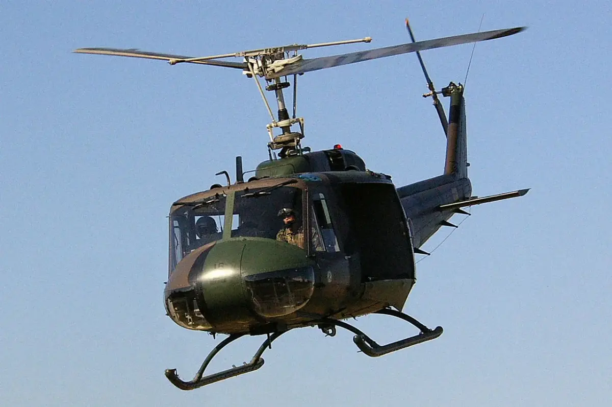A US Bell UH-1 Iroquois military helicopter
