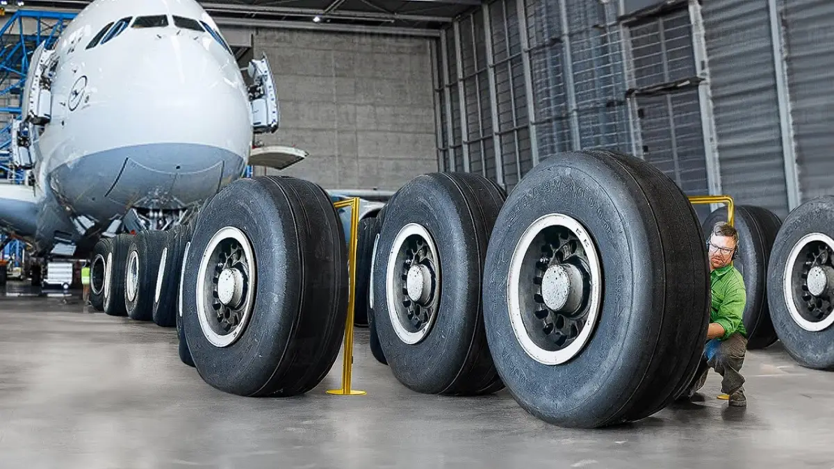 Pneumatici per aerei d'aviazione commerciale (foto d'archivio)